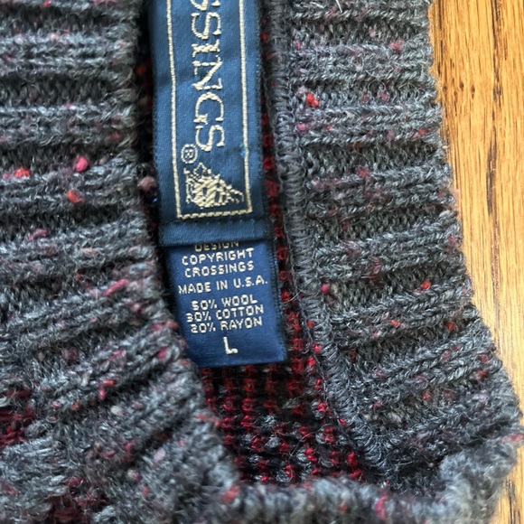 Crossings Wool Blend Sweater Geometric Size Large - Picture 3 of 5